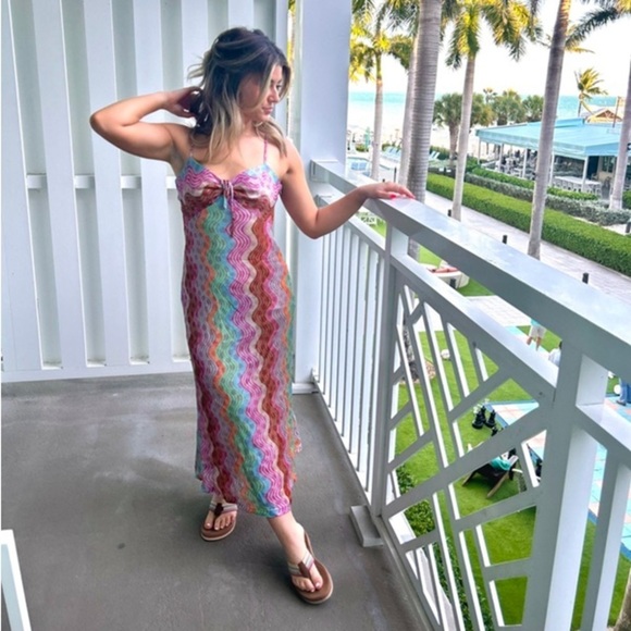 ANNA SUI Swirly Rainbow Knit Dress - Picture 3 of 16